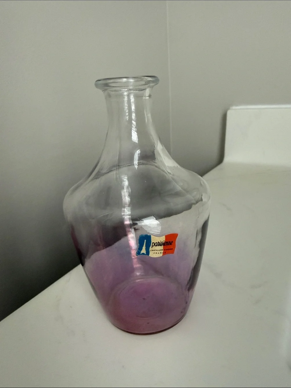 Vintage Cristalleries d’Arques Parisienne Amethyst Ombre Crystal Glass Carafe